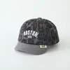 Gorra Infantil de Moda con Estampado de Leopardo Comercio Exterior Gorra de Béisbol para Bebé Niña con Forro de Felpa Gorra Sencilla de Pato con Letra Boston Cálida