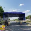 Toldo de Lluvia Móvil Push-Pull Refugio de Lluvia Retráctil Carpa para Mercado Nocturno de Garaje Cobertizo de Almacén Carpa Móvil para Exteriores