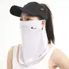 Mascarilla de Protección Solar de Verano para Mujer, Protección Solar para Ciclismo al Aire Libre, Protección UV, Toalla Facial de Seda Helada Fina Transpirable para Protección Solar, Transfronterizo