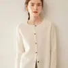 Cárdigan de Cachemir de Punto Trenzado Color Sólido Vintage para Mujer Elegante para Viajes Capa Simple Versátil Abrigo