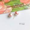 Aretes Acrílicos DIY Redondos Coloridos con Gota de Aceite Imitación Perla con Cuentas Flor de Cerezo Linda Material Accesorios para Aretes
