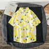 Camisas Florais de Manga Curta para Férias para Homens e Mulheres no Verão Finas Tendência Marca Retro Soltas Casuais Tendência Camisas de Casal Bonitas