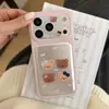 Capa de Celular com Laço e Bolinhas Ursinho para iPhone 18 Pro Max, Apple 17, Fofa 16, Estilo Coreano 15