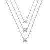 Collar de Plata Pura S999 con Circonita para Mujer, Estilo Fresco de Nicho, Cadena Clavicular Geométrica Minimalista Artística, Venta al por Mayor