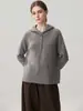 Sudadera con capucha de mezcla de hilo floral y cachemira, novedad otoño/invierno 2026 para mujer, corte holgado, adelgazante, moderna y elegante