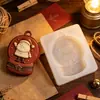 Etiqueta Pendente para Celebração de Natal Molde de Silicone do Papai Noel Pedra Aromática Gesso Resina Pingente Artesanato Molde para Sabão