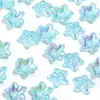 50 Peças/Pacote Contas Soltas de Acrílico com Revestimento de Cor AB, Contas Coloridas com Revestimento em Formato de Flor de Cinco Pétalas Pontiagudas para Acessórios de Pulseira DIY
