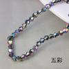 Directo de fábrica 3/4 mm cuentas puntiagudas de diamante cuentas de cristal color galvanizado personalidad accesorios de joyería DIY cuentas sueltas
