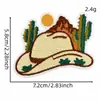 Patches bordados coloridos contrastantes em estilo western, cacto, cabeça de touro, patches de bota de cowboy, emblemas bordados, acessórios para vestuário
