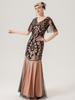 Vestido Retro de Lentejuelas Años 20 Vestido Largo de Noche para Fiesta de Banquete Europeo y Americano Exportación Vestido de Talla Grande para Mujer