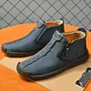 Botas Martin para Hombre Transfronterizas de Punto Otoño e Invierno Nuevas Talla Grande con Cremallera Botas de Hombre Casual para Exteriores Botas de Trabajo Cosidas a Mano