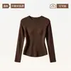 Camiseta Base Lyocell Otoño Temprano para Mujer Súper Bonita Lana Terciopelo Alemán Nuevo Estilo Ropa Interior o Exterior Ceñida a la Cintura Adelgazante Camiseta Base