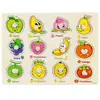 Tablero de Rascar de Madera para Niños Desarrollo de Educación Temprana Inteligencia Digital Alfabeto Fruta Animal Vegetal Rompecabezas Tablero de Rascar