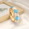 Bestseller transfronteiriço na Europa e América: Pulseira de design irregular em blocos de cores esmaltadas retrô criativas com design de bambu ondulado boêmio