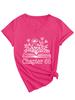 Amazon Ebay Site Independente Elegante Confortável Feminino Gola V Manga Curta Capítulo 65 Floral Livro Camiseta Camada Base Comércio Exterior