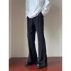 Pantalones Rectos de Pierna Recta, Holgados, con Solapa Dividida, Estilo Americano, para Hombre, Primavera y Verano; Pantalones Largos Casuales de Color Sólido, Holgados, para Mujer, Estilo Simple Retro Coreano