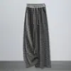 Pantalones Rectos de Raya para Mujer 2026 Nuevo Estilo Cálidos de Lana para Mujer Otoño e Invierno Cintura Alta Sueltos de Pierna Ancha con Efecto Caída Pantalones Casuales