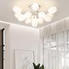 Lámpara de Techo Color Nogal Flor de Lirio del Valle Luz Principal para Sala de Estar Moderna Simple Luz para Dormitorio Flor de Magnolia Lámpara Popular
