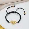 Pulseira de Corda Vermelha e Preta da Sorte Feminina Design de Nicho Estilo Casal Estilo Luxo Acessível Pulseira com Pingente em Formato de Coração Atacado