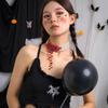 Novo colar de corrente de pérolas para Halloween personalizado com borla de gota de sangue vermelha exagerada corrente escura para clavícula
