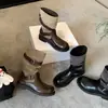 Botines Planos de Tobillo Redondos de Bloques de Color Retro Nuevos Primavera/Otoño 2026, Diseño sin Cordones, Suela Suave, Cómodos para Usar Todo el Día, Zapatos de Moda