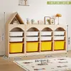 Gabinete de Almacenamiento de Juguetes de Madera Transfronterizo para Niños, Estantería Multifuncional Montessori para Libros Ilustrados, Gabinete de Almacenamiento de Múltiples Niveles con Clasificación de Pie