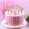 Festa de Celebridade da Internet Dourado Letras Inglesas Feliz Aniversário Feliz Aniversário Pequena Vela Decoração de Bolo Plug-In