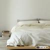 Juego de Cuatro Piezas de Algodón y Lino Nuevo para Industria Pesada ~ Funda de Edredón con Botones Chinos Sencillos Sábanas de Cama Algodón Súper Suave Transpirable Cama de 1.8