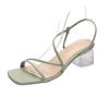 2020 verão novo candy color grosso salto peixe sandálias dedo de peixe feminino estilo coreano set-toe mid-heel sandálias