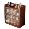 Portavasos de Madera Maciza Estante de Almacenamiento de Escritorio Taza de Café Taza de Agua Gabinete de Almacenamiento a Prueba de Polvo Encimera de Cocina Aparador de Especias