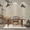 Nuevo Pintura de tinta china pintada a mano flor de bambú pájaro pez Fondo de pared de TV papel tapiz papel tapiz decorativo Tela de pared sofá Tela de pared