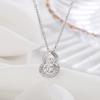 Collar inteligente de calabaza de plata de 999 pies de estilo coreano, colgante creativo de corazón palpitante para mujer, cadena de clavícula ligera, joyería de lujo de celebridades de Internet