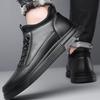 Zapatillas Casuales para Hombre, Zapatos de Cuero Transpirables de Altura Aumentada para Negocios 2026 Nuevos Zapatos Slip-On de Suela Suave con Peluche para Reparto