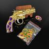 Dragón Dorado de Cinco Garras Color Goma Tendón Pistola Aleación Revólver Goma Tendón Pistola Modelo Arma Artesanía de Metal