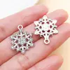 Kit de Materiais para Joias DIY Feito à Mão com 8 Estilos Mistos de Pingentes de Floco de Neve Vazados com Strass, Sensação de Luxo Leve
