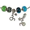 Accesorios de bricolaje de las Doce Constelaciones, cadena de cola, pulsera de cuentas con agujero grande, accesorios de joyería Pando, accesorios de joyería de aleación de diamantes.