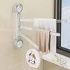Estante de Cocina con Ventosa Secado Multivarilla Giratorio Toallero Colgante de Pared Sin Agujeros Almacenamiento Multifuncional Barra Colgante