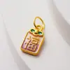Pingente Banhado a Ouro com Design de Cabaça, Pingente de Liga Antiga Estilo Chinês Conservador de Cor para Decoração de Pulseira Artesanal DIY