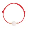 Pulsera de Hilo Rojo al por Mayor para el Año del Caballo con Cuentas de Loto Bodhi, Pulsera Tejida Ajustable Hecha a Mano