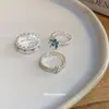 Anillo Abierto Flor con Goteo de Aceite Estilo Coreano Tachonado de Diamantes, Exquisito y Elegante Anillo para Dedo Índice, Anillo de Lujo Ligero y Acabado de Alta Gama