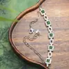 Jadeíta Birmana Natural Grado A Vintage Verde Brillante Versátil Pulsera de Gama Alta Estilos Diversos 9033