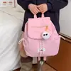 Mochila Nueva Estilo para Niñas de Jardín de Infancia, Mochila Elegante de Color Sólido con Tapa Plegable y Cierre de Cordón, Mochila Pequeña Informal para Salidas, Transfronterizo
