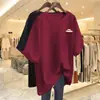 Nova Blusa Elegante de Meia-Manga Verão 2026, Tamanho Grande Solta Camiseta de Manga Curta para Mulheres de Comércio Exterior, Comprimento Médio para Cobrir os Quadris