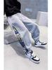 Calça de Urso da Moda para Crianças, Outono e Inverno, Aconchegante com Forro de Fleece, Espessa, Color Block, Calça Jogger de Moletom, Corte Solto, Casual Esportivo, Calça Longa