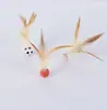 Pelotas de Juguete Elásticas con Plumas para Gatos, Pelotas Saltarina Interactivas para Gatos de Interior