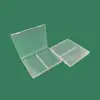 Caja de plástico transparente ancha fija de 2 compartimentos caja para aparejos de pesca papelería joyería piezas de cuentas caja organizadora de almacenamiento para objetos pequeños