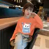 Camiseta de Manga Longa para Meninas Primavera e Outono com Estampa de Desenho Animado, Top 100% Algodão, Camisa Estilosa para Meninas, Novo Estilo Outono 2026 Camiseta Básica