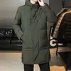 Producto principal transfronterizo 2026: Abrigo de algodón de longitud media para hombre, tallas grandes M-8XL, chaqueta de algodón con capucha de color liso para otoño e invierno, estilo coreano, corte holgado