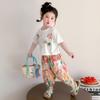 Traje Casual para Niñas, Traje Deportivo de Verano de Moda de Manga Corta para Bebé, Conjunto de Dos Piezas de Pantalón Anti-Mosquitos para Niños