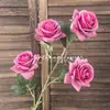 Nueva Rosa Bicolor de 4 Cabezas Flor Artificial Flor de Boda Adornos de Decoración para el Hogar Rosa Exquisita